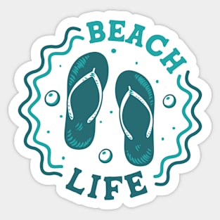 Beach Life // Fun Summer Flip Flop Badge Sticker